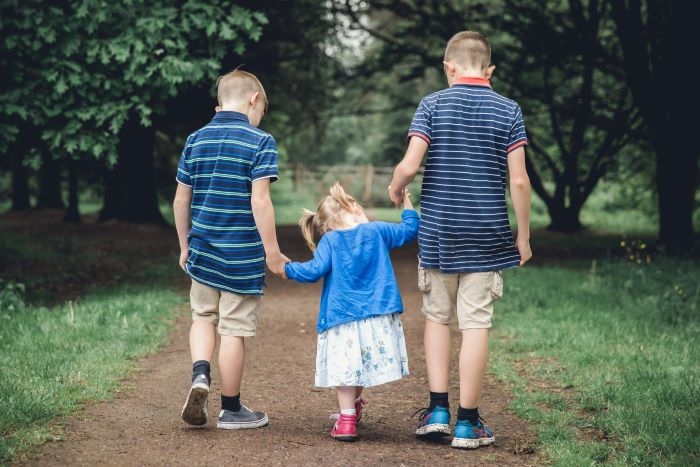 children walking
